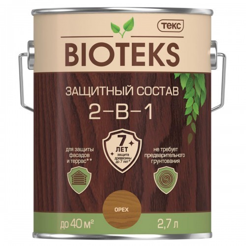 Состав защитный 2-в-1 орех BIOTEKS 2,7л
