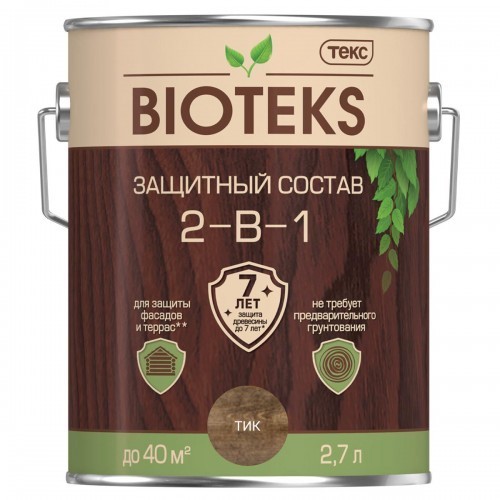 Состав защитный 2-в-1 тик BIOTEKS 2,7л