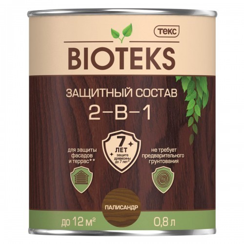 Состав защитный 2-в-1 палисандр BIOTEKS 0,8л