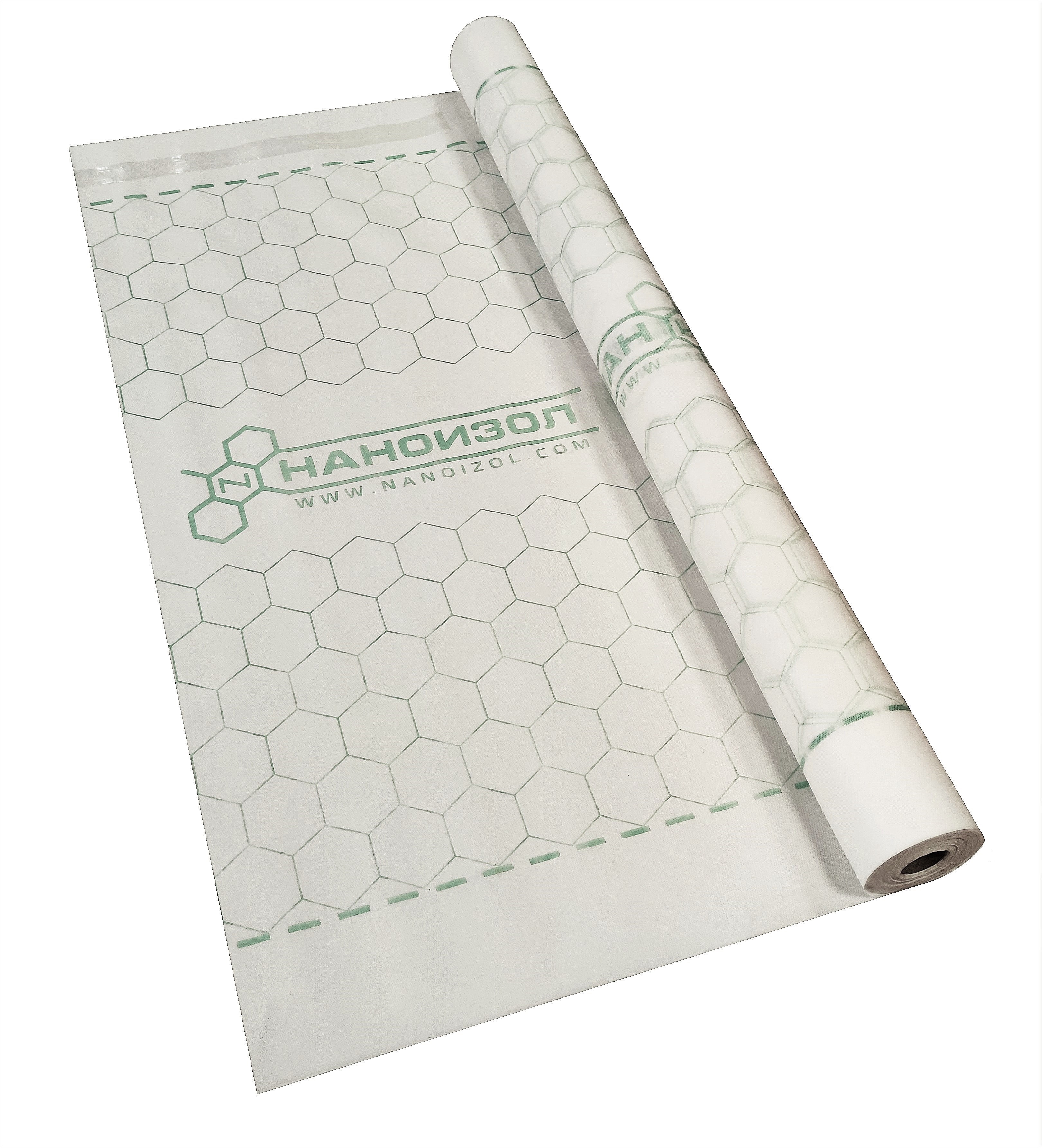 Мембрана ветро-влагоизоляционная Наноизол А 70м2 с клеевой лентой