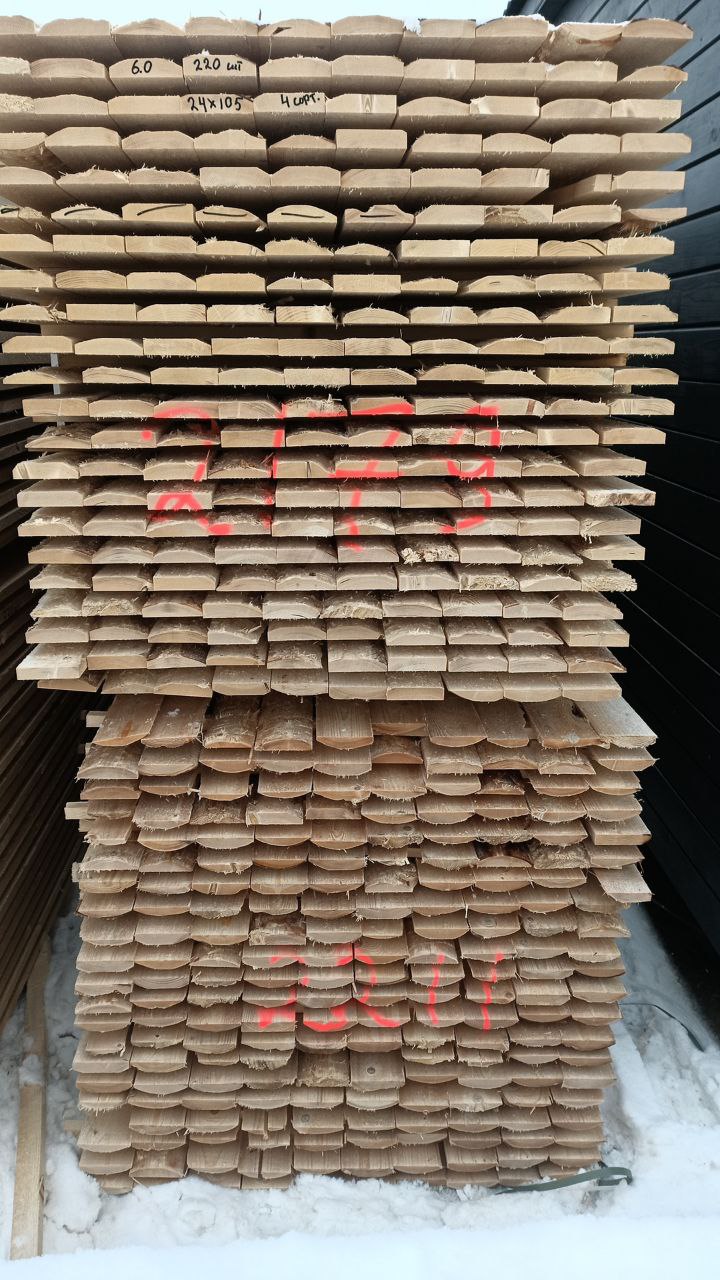 Доска обрезная естественной влажности сосна/ель 25х100х6000мм 3-4 сорт