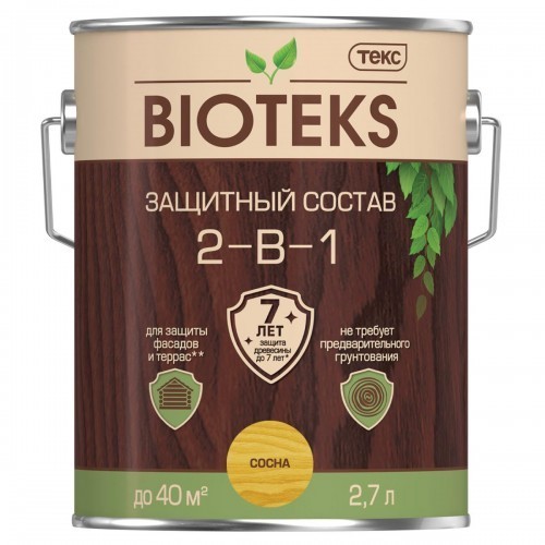 Состав защитный 2-в-1 сосна BIOTEKS 2,7л