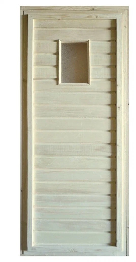 Блок дверной банный с коробкой Осина 1800х700мм с окном