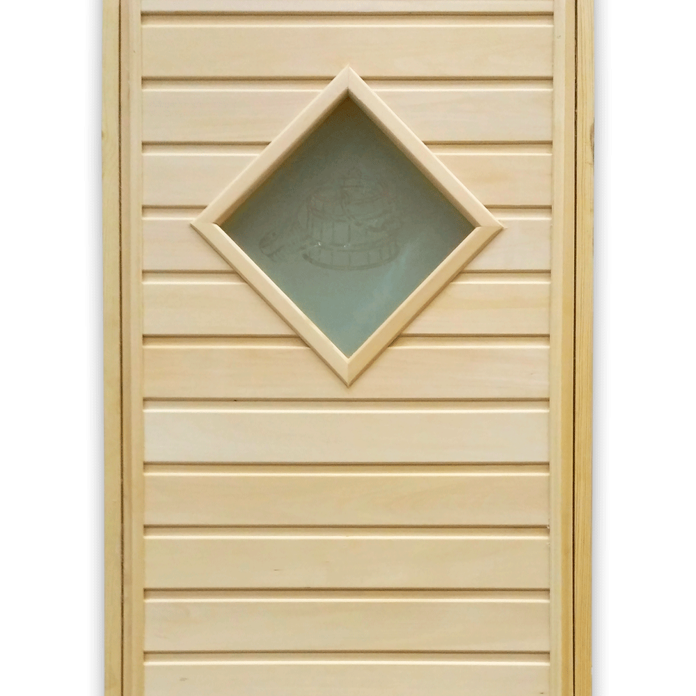 Блок дверной банный с коробкой Осина 1700х700мм с окном